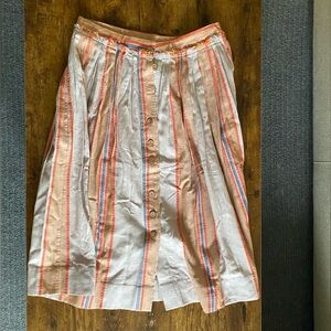 Free People stripped knee length skirt